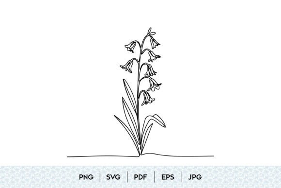 Bluebell Flower One Line Art – A Versatile Graphic for Crafters & Handmade Sellers