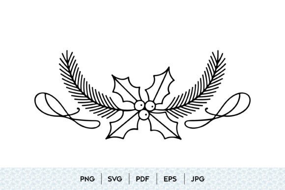 Christmas Holly Branch SVG: Festive Illustrations for Local Business Branding