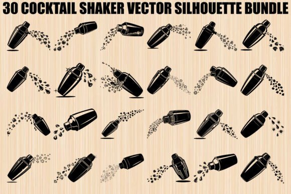 Cocktail Shaker Silhouette Graphics for Bold Illustrations