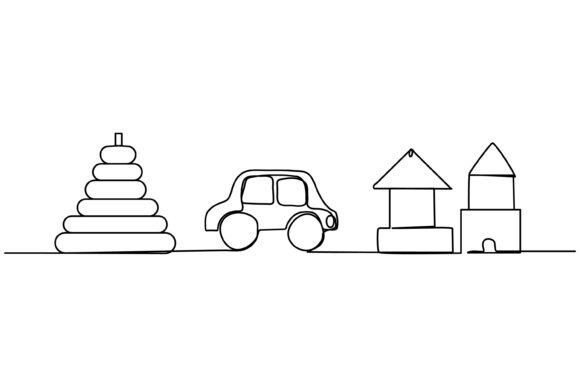 Continuous Line Design of Baby Toys: Clean Graphics for Editorial and Web Use
