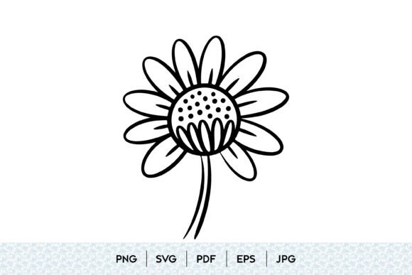 Daisy Flower Line Art Illustration: A Versatile Graphic for Bloggers & Publishers