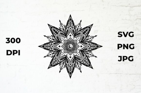 Detailed Black and White Mandala – A Versatile Graphic for Crafters & Etsy Sellers