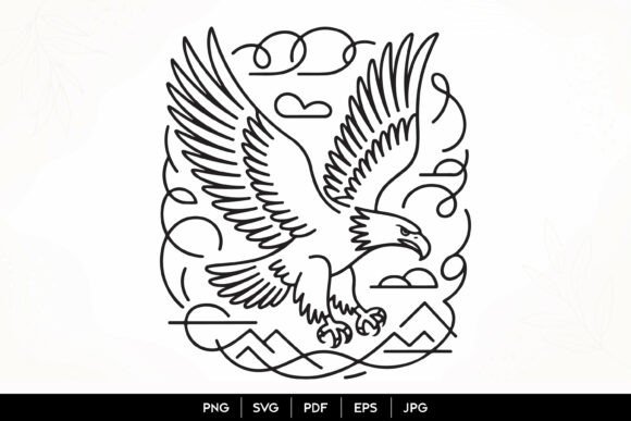Eagle Line Art Vector Illustrations for Real Business Branding
