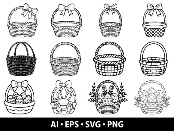 Easter Basket Vector Bundle: Graphics & Illustrations for Seasonal Sellers