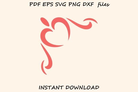 Elegant Flowing Heart Corner Flourish Graphics for Branding & Illustrations