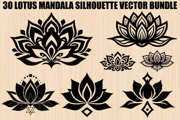 Elegant Lotus Mandala Graphics & Illustrations Bundle