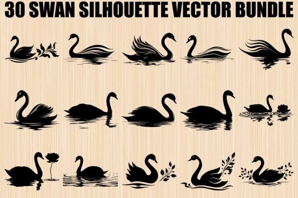 Elegant Swan SVG Graphics Bundle for Brand Illustrations
