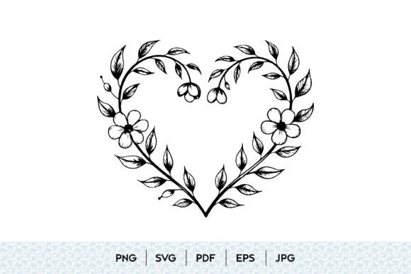 Floral Heart Wreath SVG – A Versatile Graphic for Branding & Illustration Projects