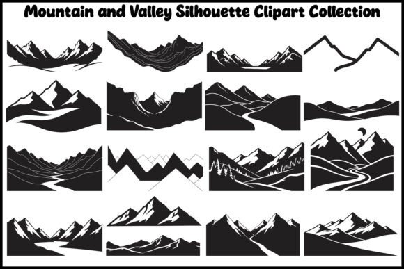 Minimal Mountain and Valley Clipart Bund – Clean Graphics for Crafting & Illustrations