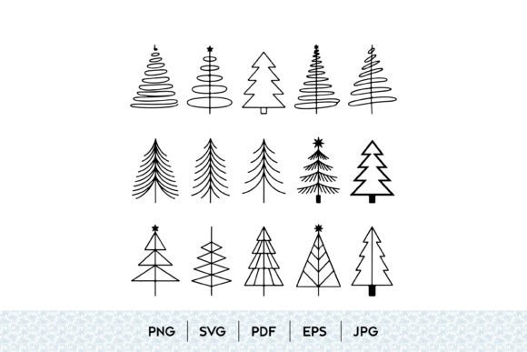 Minimalist Christmas Tree SVG Bundle – Clean Graphics for Holiday Crafting