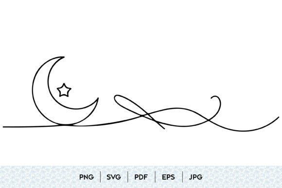 Moon and Star One Line SVG: A Clean Graphic for Blog and Editorial Design