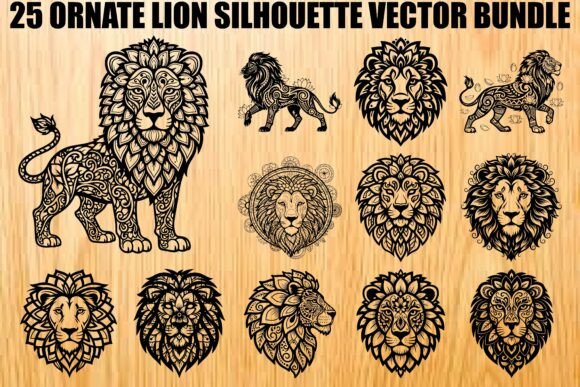 Ornate Lion SVG Bundle – Bold Illustrations for Striking Brand Graphics