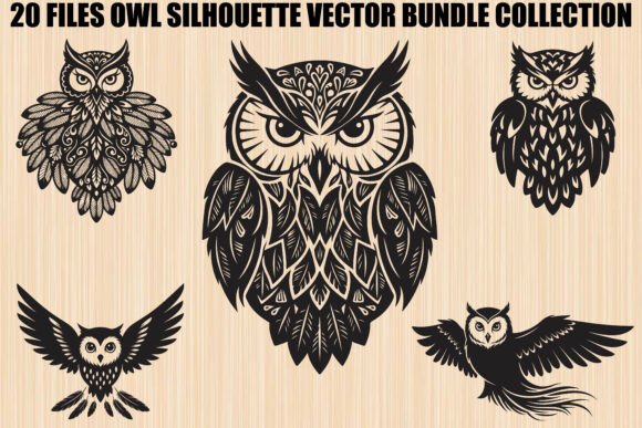 Owl Silhouette SVG Bundle: Graphic Design Magic for Nature-Inspired Illustrations
