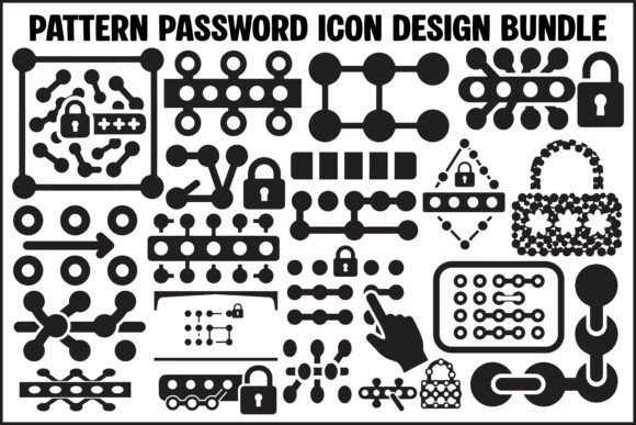 Pattern Password Security Icon Design: Graphics and Illustrations for Modern Brand Security Themes