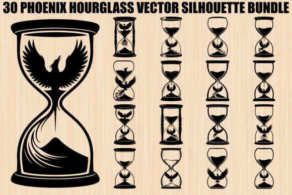Phoenix Hourglass Silhouette Bundle: Graphics for Meaningful Handmade Designs