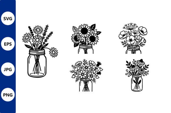 Review: Bouquets in Jars Line Art Vector for Blog Graphics & Editorial Design