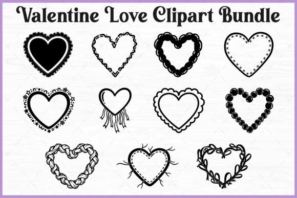 Valentine Love Heart PNG Clipart Bundle