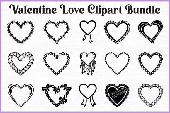 Valentine Love Heart SVG Clipart Set for Marketing Graphics & Brand Illustrations