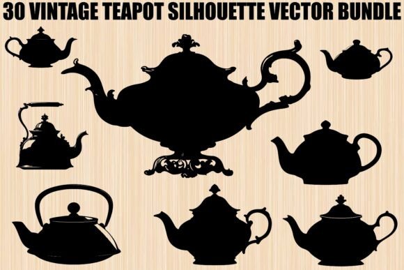 Vintage Teapot SVG Bundle – Elegant Illustrations for Lifestyle & Editorial Graphics